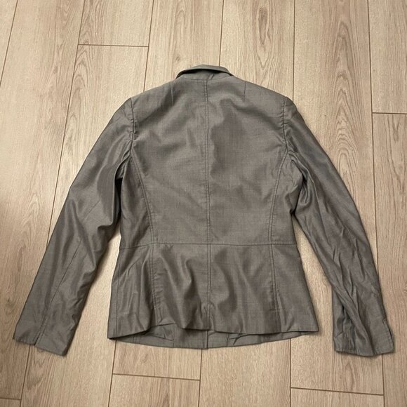 Carlisle Wool Silk Blend Blazer Jacket Three-Button Front Patch Pocket Gray SZ 8 - Picture 8 of 11